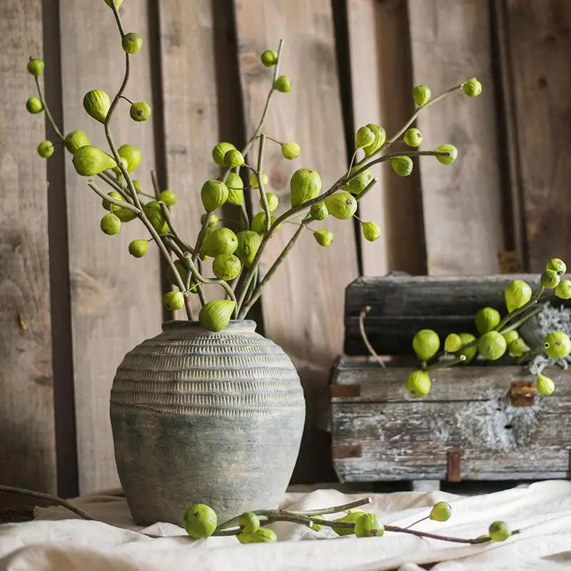 Artificial Fig Fruit Stem 30" Tall Silk Branch by RusticReach