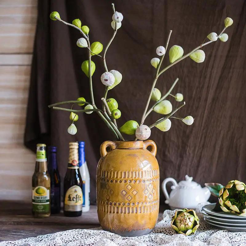 Artificial Fig Fruit Stem 30" Tall Silk Branch by RusticReach