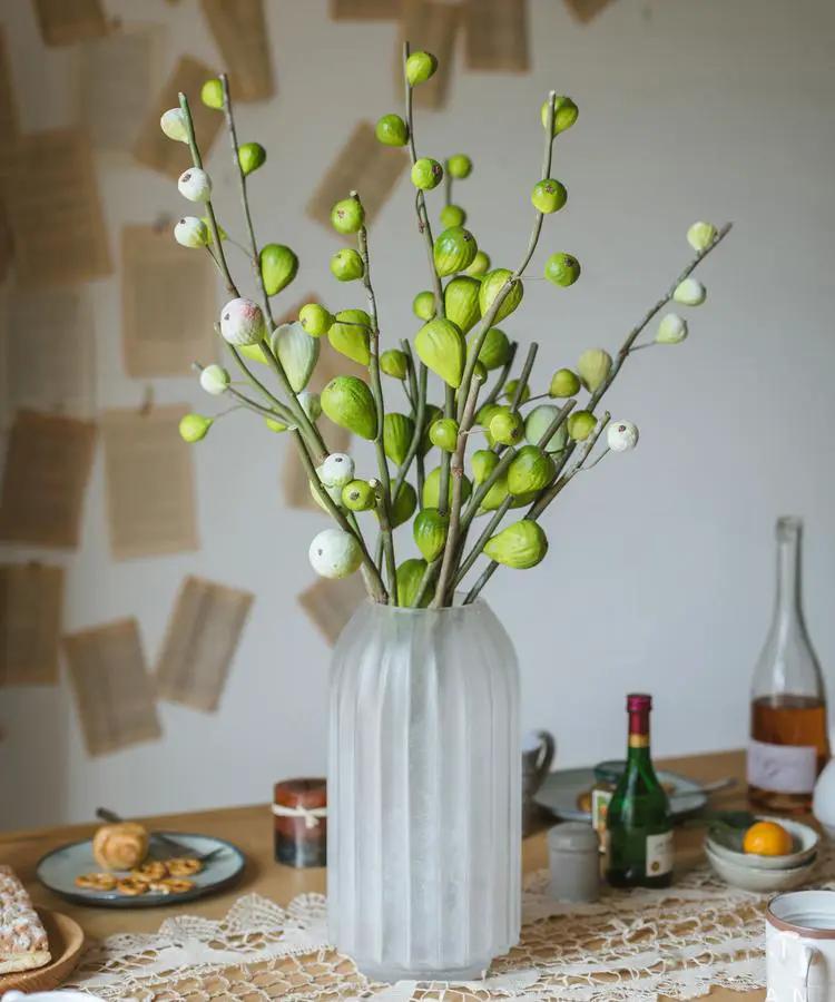 Artificial Fig Fruit Stem 30" Tall Silk Branch by RusticReach