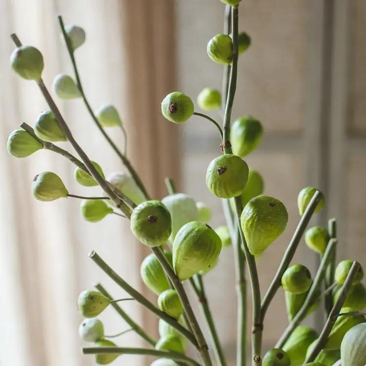Artificial Fig Fruit Stem 30" Tall Silk Branch by RusticReach