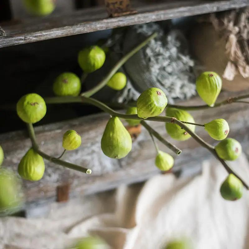 Artificial Fig Fruit Stem 30" Tall Silk Branch by RusticReach