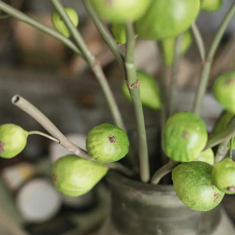 Artificial Fig Fruit Stem 30" Tall Silk Branch by RusticReach