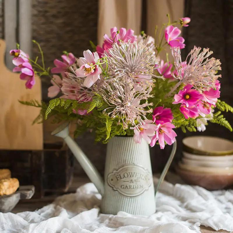 Artificial Silk Flower Bouquet Pink Daisy 20" Tall by RusticReach