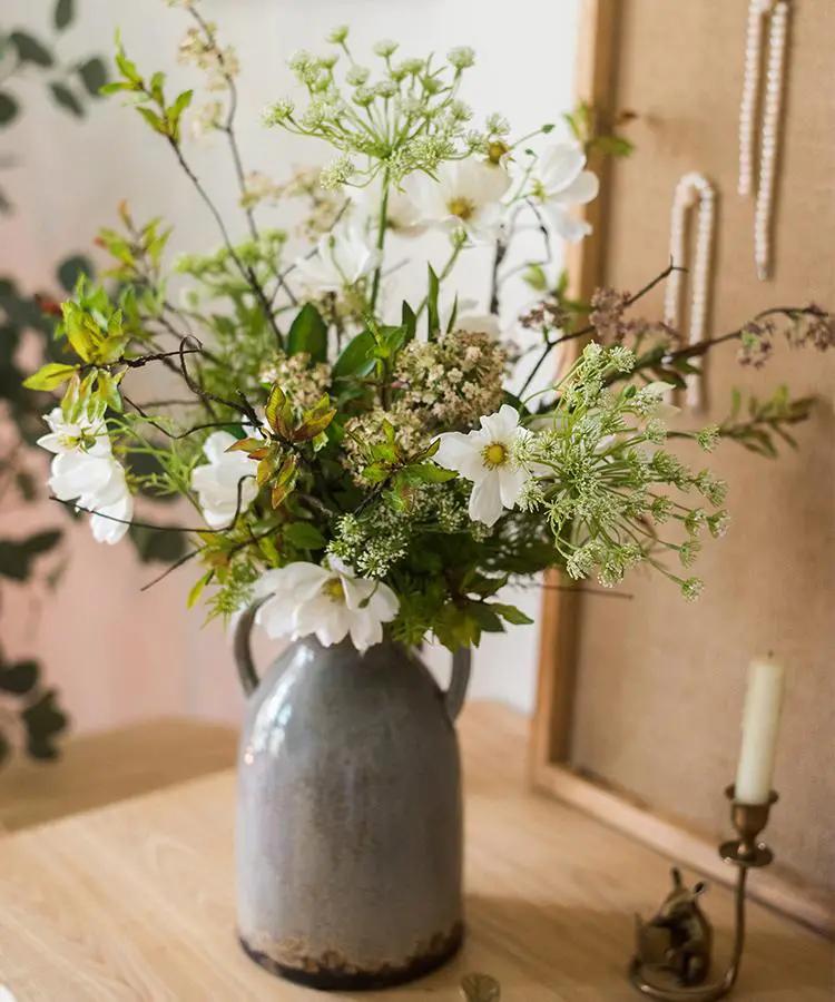 Artificial Flower Bouquet Spring Daisy Greenery Mix 24" Tall by RusticReach