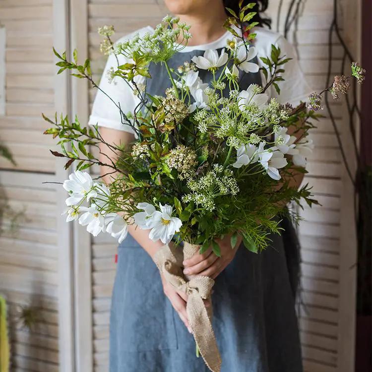 Artificial Flower Bouquet Spring Daisy Greenery Mix 24" Tall by RusticReach