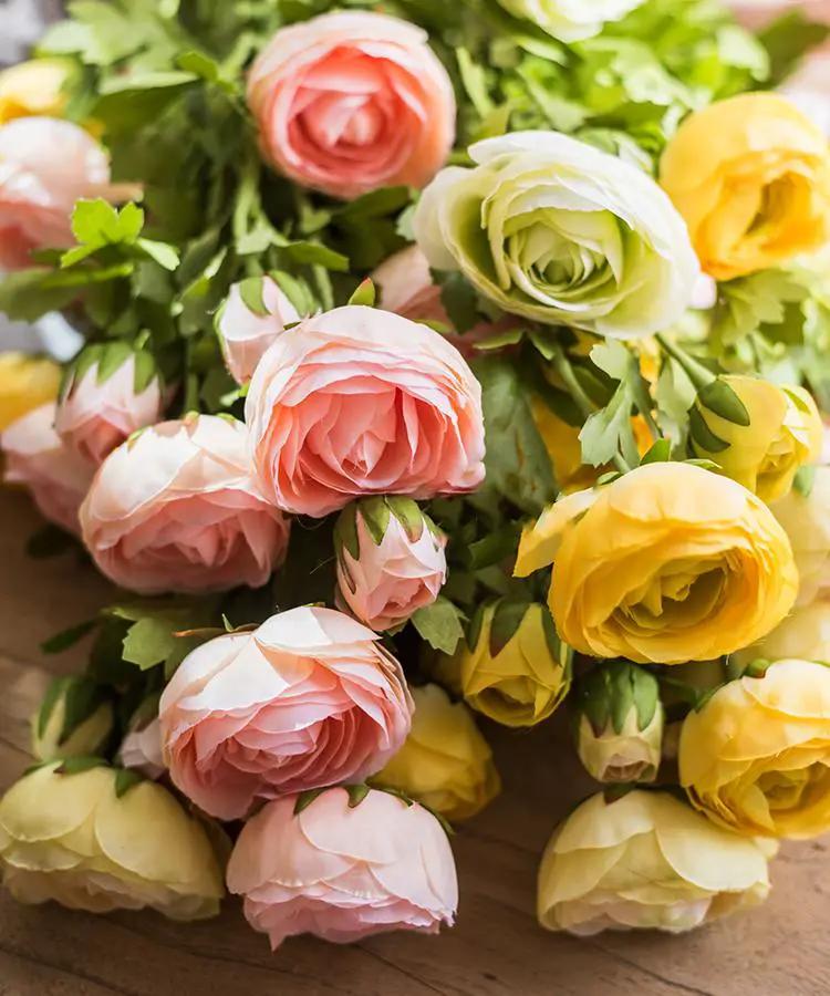 Artificial Flower Buttercup Flower Stem 28" Tall by RusticReach
