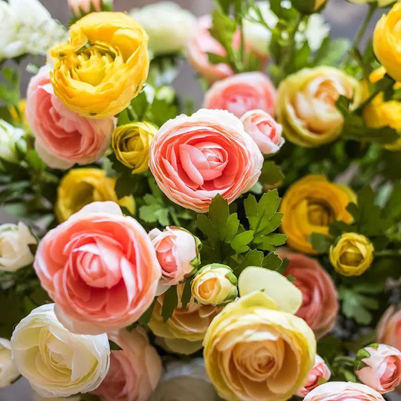 Artificial Flower Buttercup Flower Stem 28" Tall by RusticReach