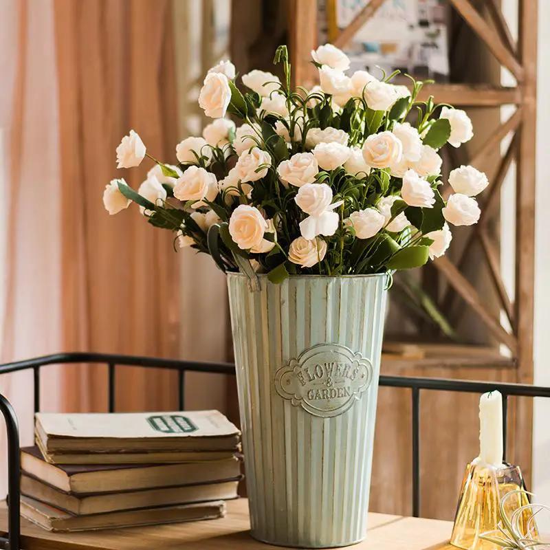 Artificial Flower Eco PE Camellia Bloom Stem Set in White 16" Tall by RusticReach