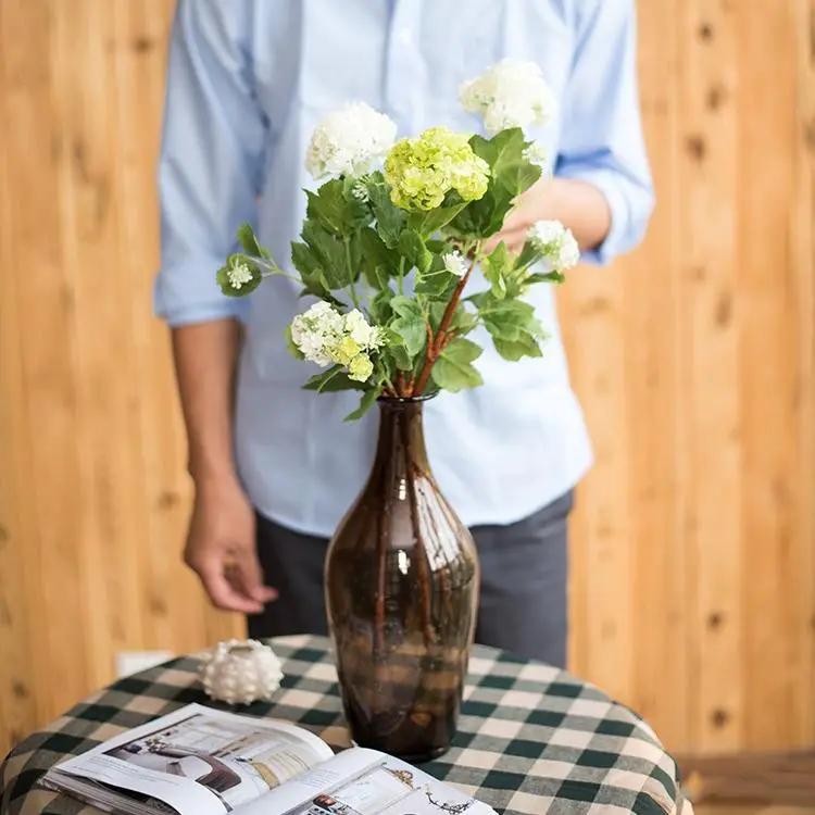 Artificial Flower Hydrangea Double Bloom 31" Tall by RusticReach