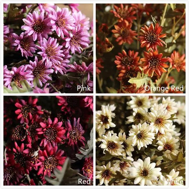 Faux Silk Artificial Flower Chrysanthemum Stem in Various Colors 34" Tall by RusticReach
