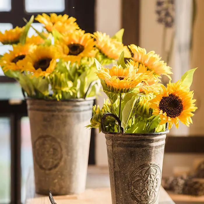 Faux Artificial Flower Silk Sunflower Stem 28" Tall by RusticReach