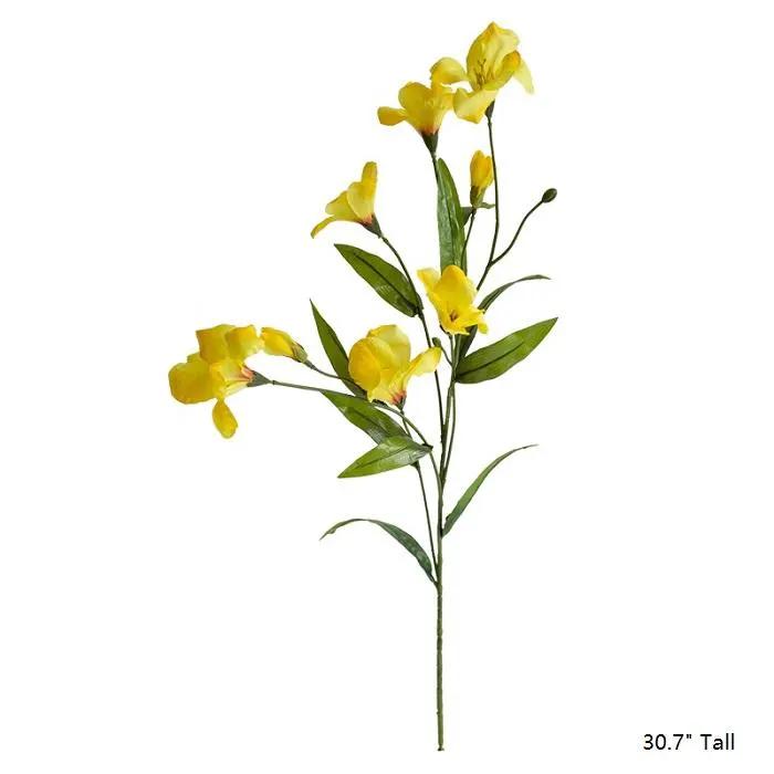 Artificial Flower Silk Tung Flower Stem in Yellow 31" Tall by RusticReach