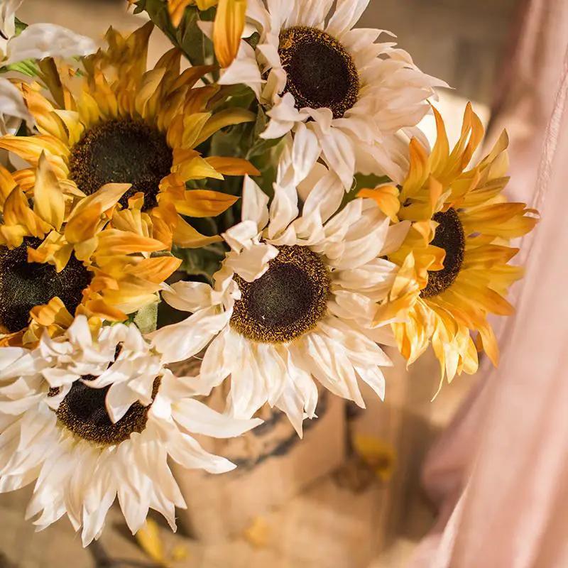 Faux Silk Artificial Flower Van Gogh Sunflower Bunch 21" Tall by RusticReach