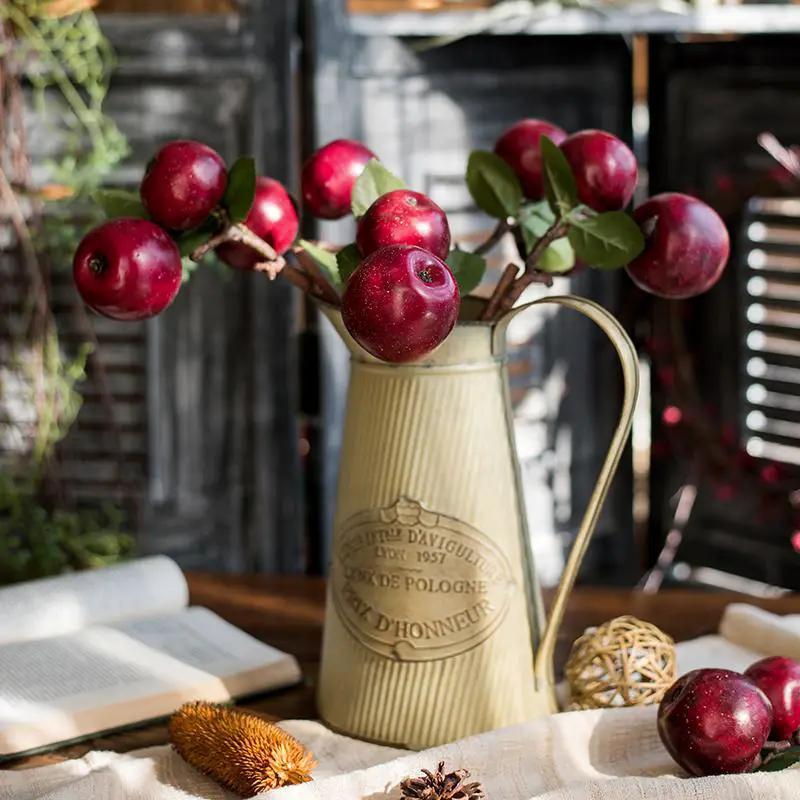 Artificial Fruit Artificial Red Apple Stem 15" Tall by RusticReach