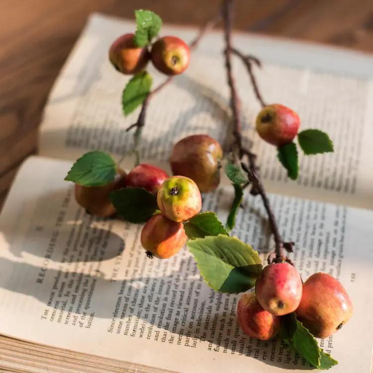 Artificial Fruit Mini Apple Stems in Red 23" Tall by RusticReach
