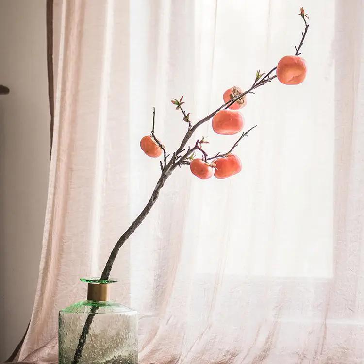 Artificial Fruit Persimmon Fruit Stem 43" Tall by RusticReach