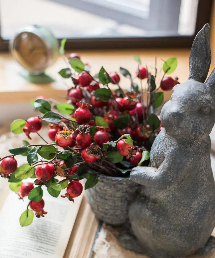 Artificial Fruit Pomegranate Fruit Bouquet 12" Tall by RusticReach