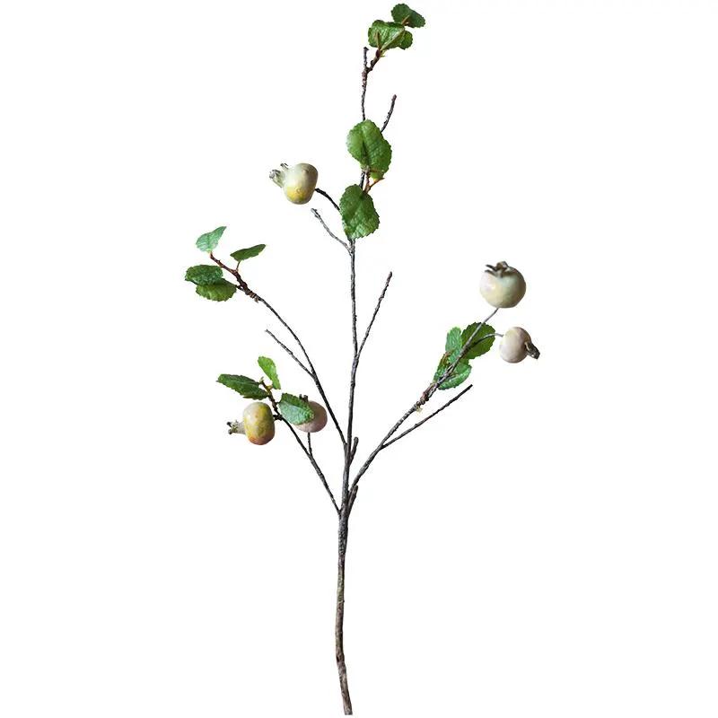 Artificial Fruit Rose Hip Stem in Green 20" Tall Silk Plant by RusticReach