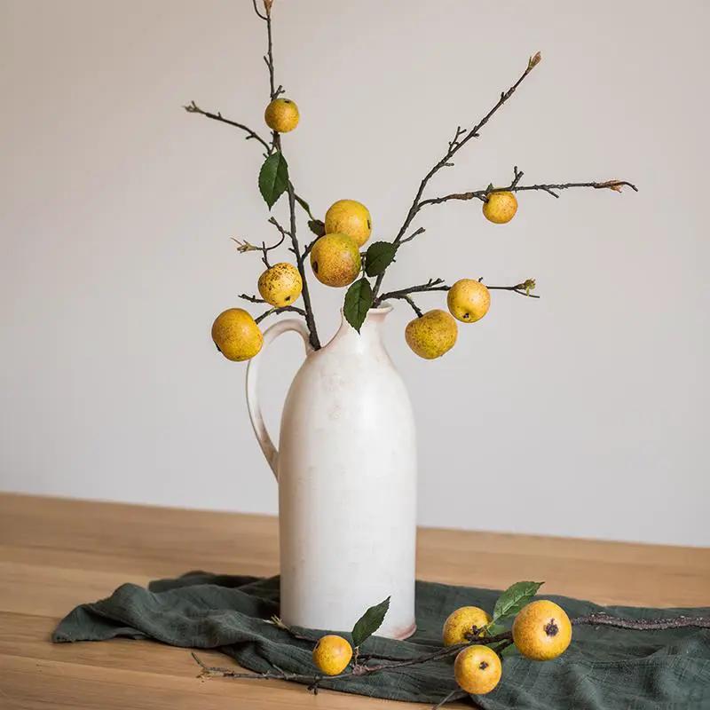 Artificial Fruit Yellow Apple Pear Stem 27" Tall by RusticReach