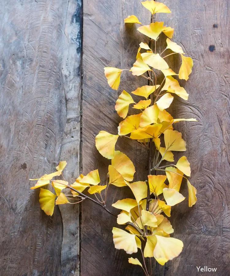 Artificial Ginkgo Stem in Yellow 37" Tall Faux by RusticReach