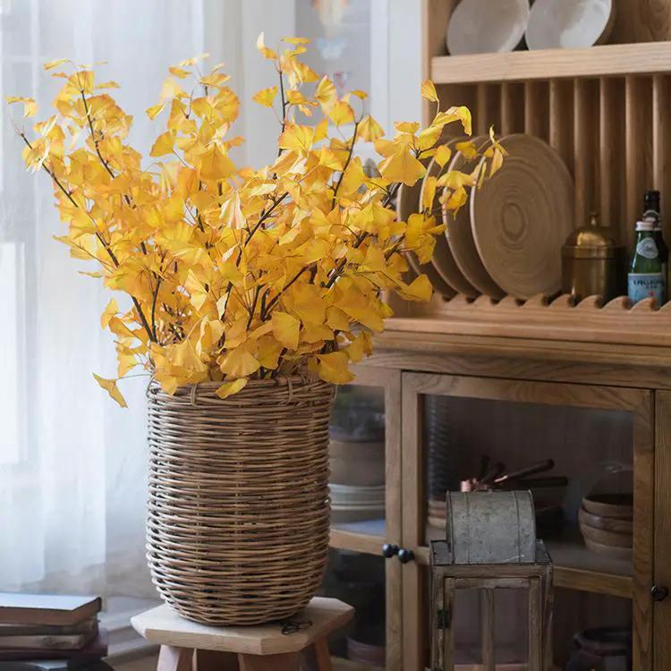 Artificial Ginkgo Stem in Yellow 37" Tall Faux by RusticReach