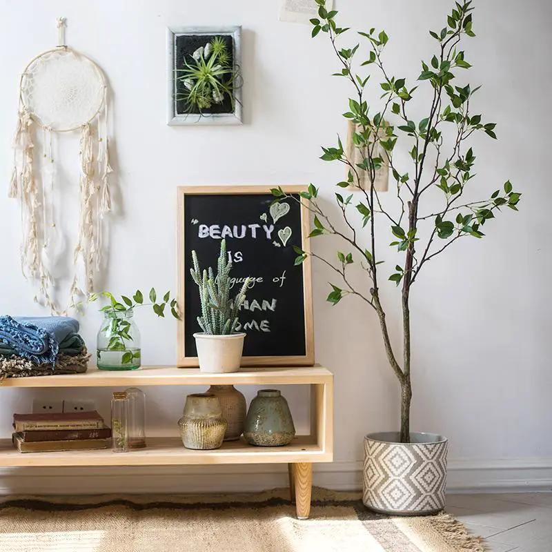 Artificial Green Leaf Faux Tree In Pot by RusticReach