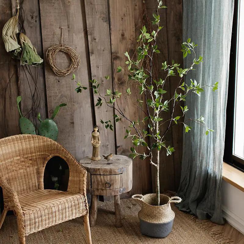 Artificial Green Leaf Faux Tree In Pot by RusticReach