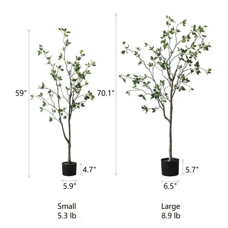 Artificial Green Leaf Faux Tree In Pot by RusticReach