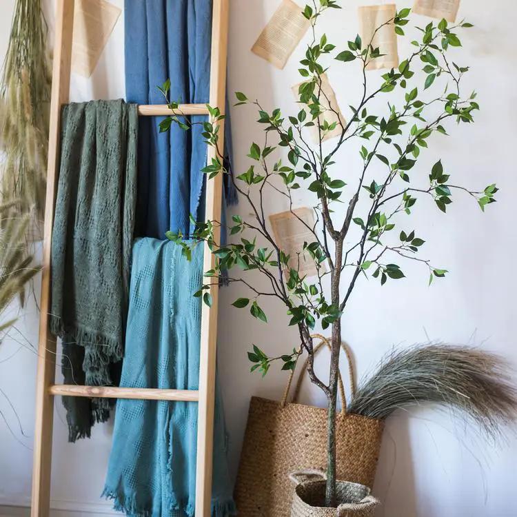 Artificial Green Leaf Faux Tree In Pot by RusticReach