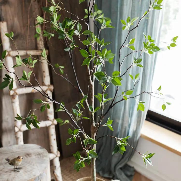 Artificial Green Leaf Faux Tree In Pot by RusticReach
