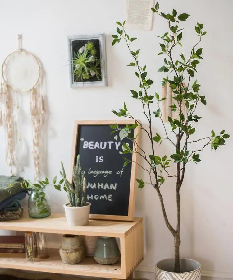 Artificial Green Leaf Faux Tree In Pot by RusticReach