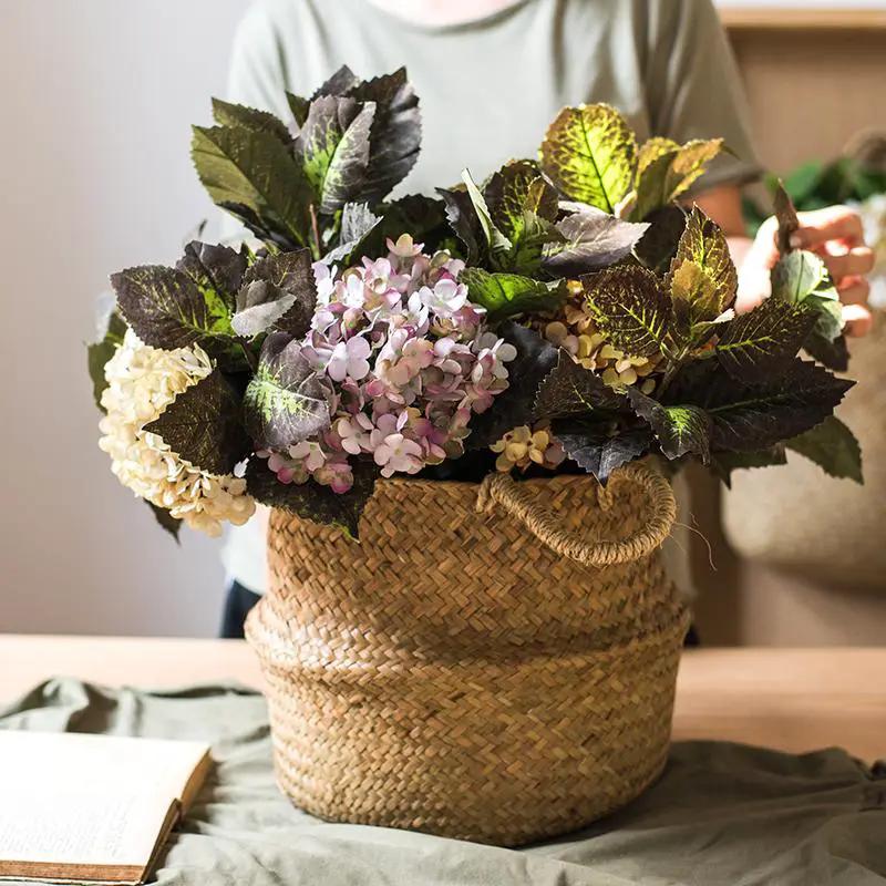 Artificial Hydrangea Leaf Stem 17" Tall by RusticReach