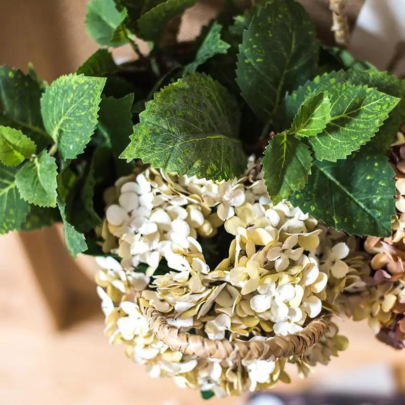 Artificial Hydrangea Leaf Stem 17" Tall by RusticReach