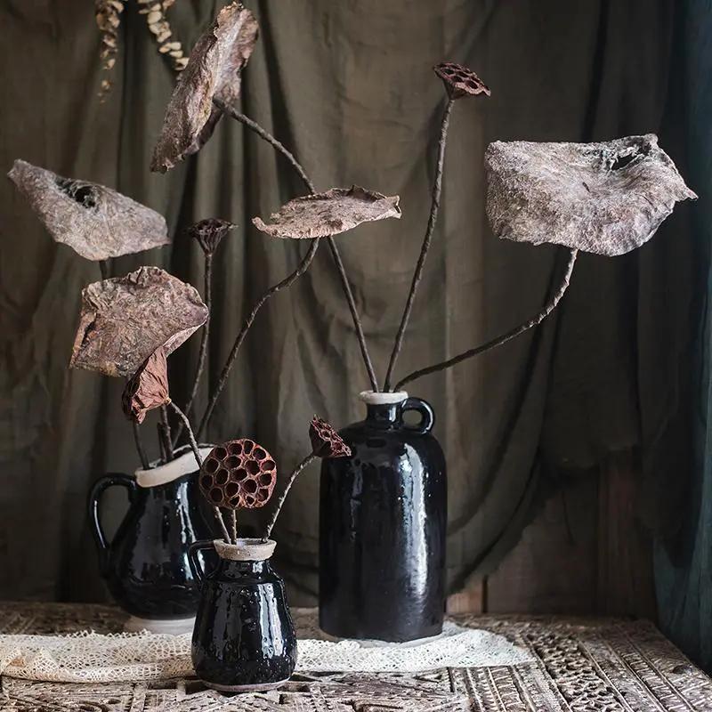 Artificial Lotus Dried Lotus Leaf and Pod by RusticReach