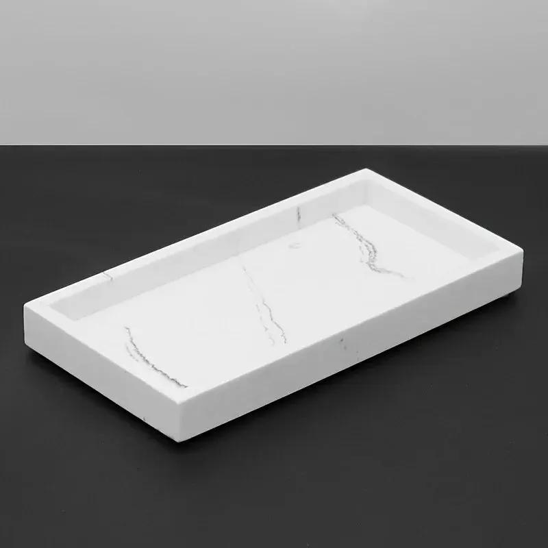 Artificial marble bathroom sink tray, bathroom tray with very good hand feel and texture, suitable for home, hotel, office building and other bathroom storage trays. Bathroom tray, home model room decoration, very good effect by House Of Avana