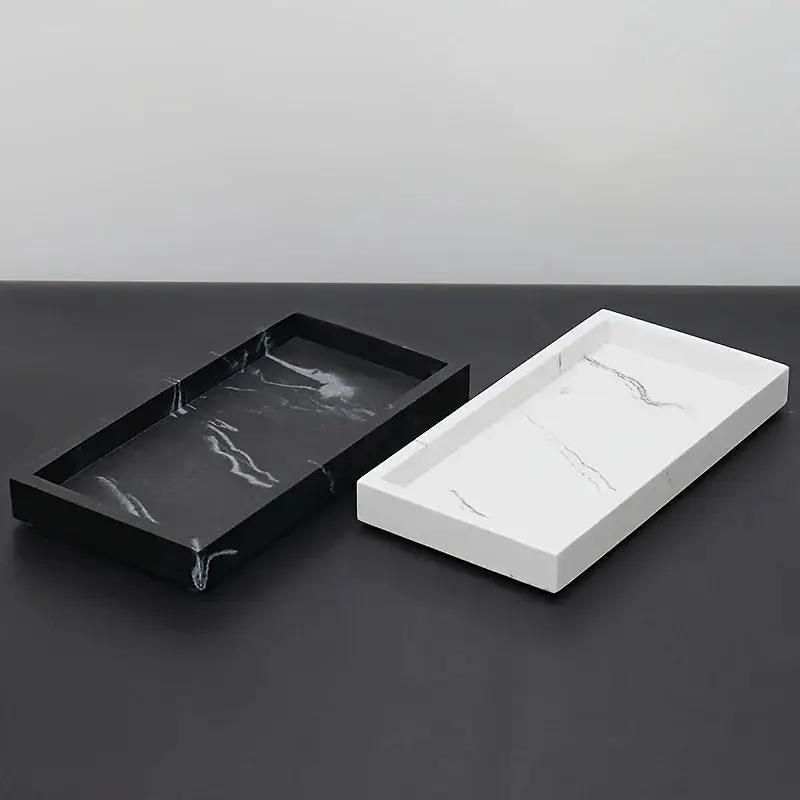 Artificial marble bathroom sink tray, bathroom tray with very good hand feel and texture, suitable for home, hotel, office building and other bathroom storage trays. Bathroom tray, home model room decoration, very good effect by House Of Avana