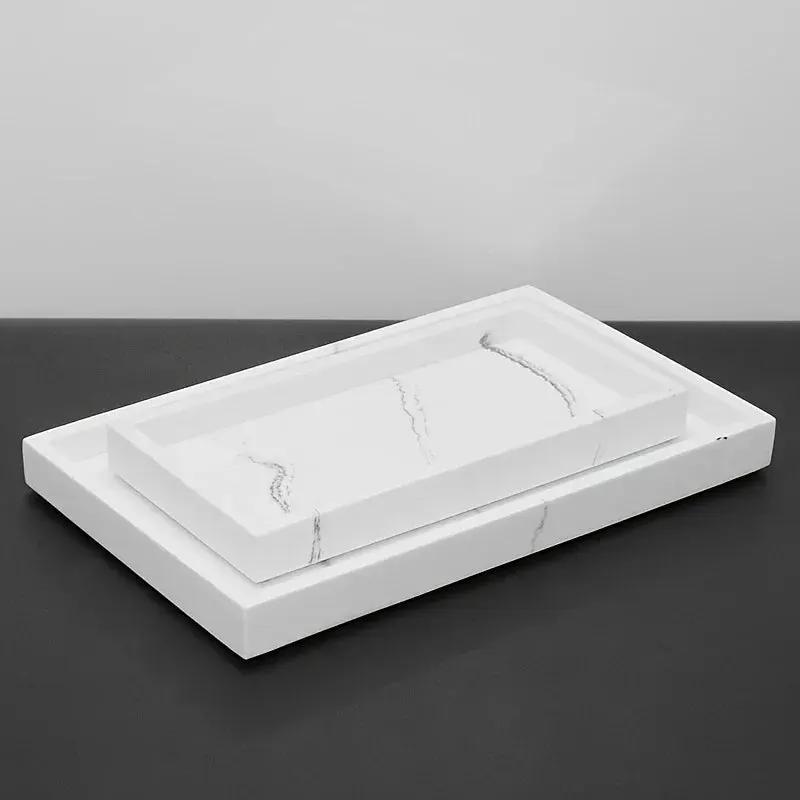 Artificial marble bathroom sink tray, bathroom tray with very good hand feel and texture, suitable for home, hotel, office building and other bathroom storage trays. Bathroom tray, home model room decoration, very good effect by House Of Avana