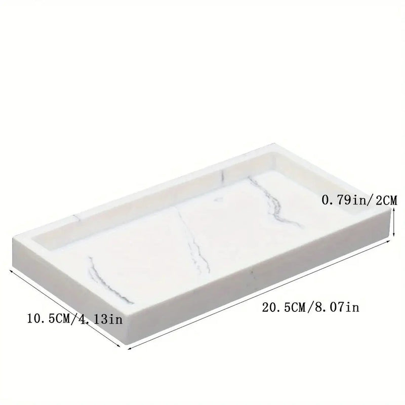 Artificial marble bathroom sink tray, bathroom tray with very good hand feel and texture, suitable for home, hotel, office building and other bathroom storage trays. Bathroom tray, home model room decoration, very good effect by House Of Avana