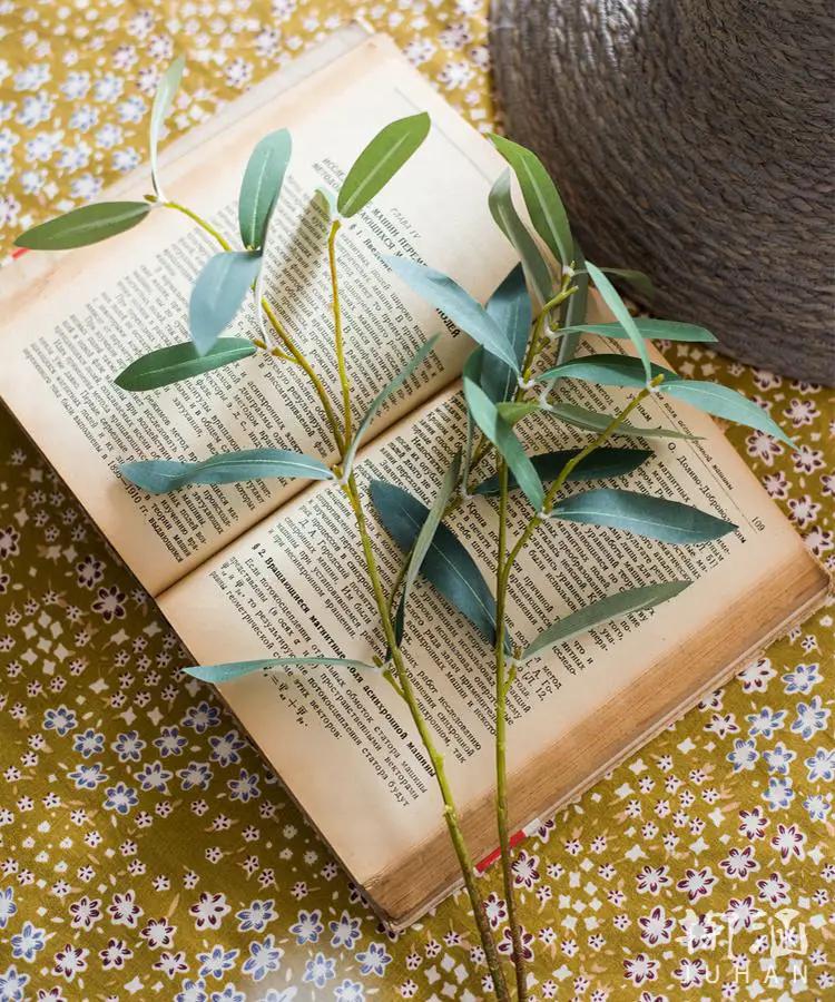 Artificial Faux Olive Leaf Stem by RusticReach