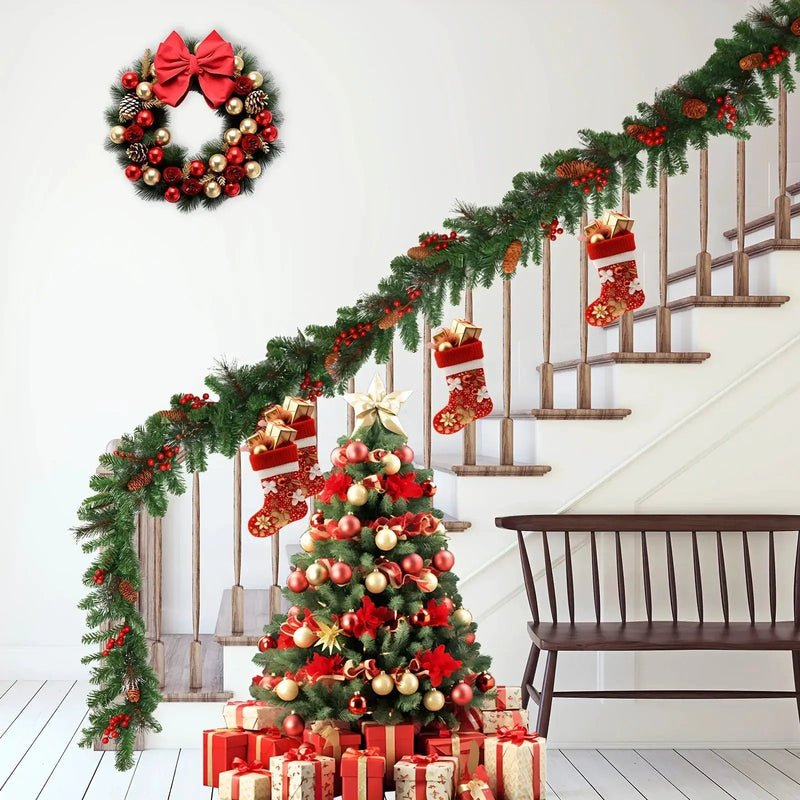 Artificial Pine Garland with Pine Cones, Extra Long by House Of Avana