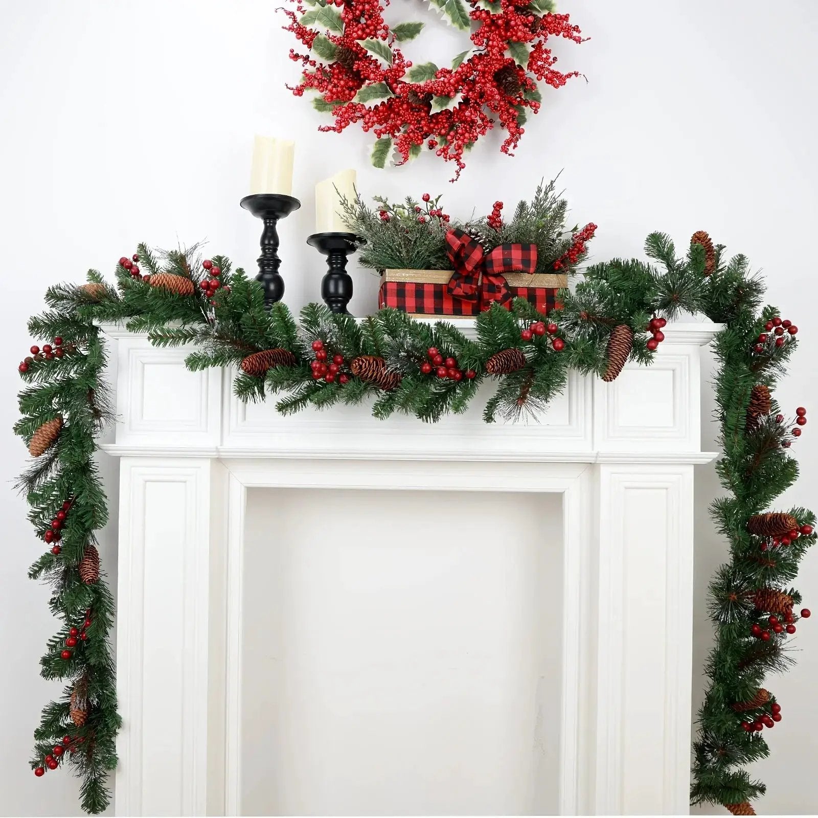 Artificial Pine Garland with Pine Cones, Extra Long by House Of Avana