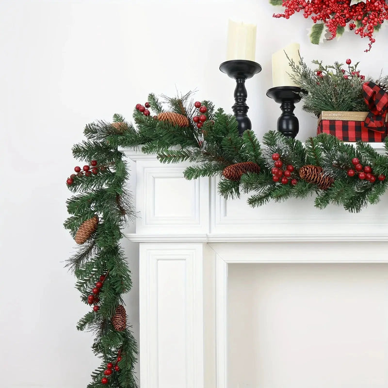 Artificial Pine Garland with Pine Cones, Extra Long by House Of Avana