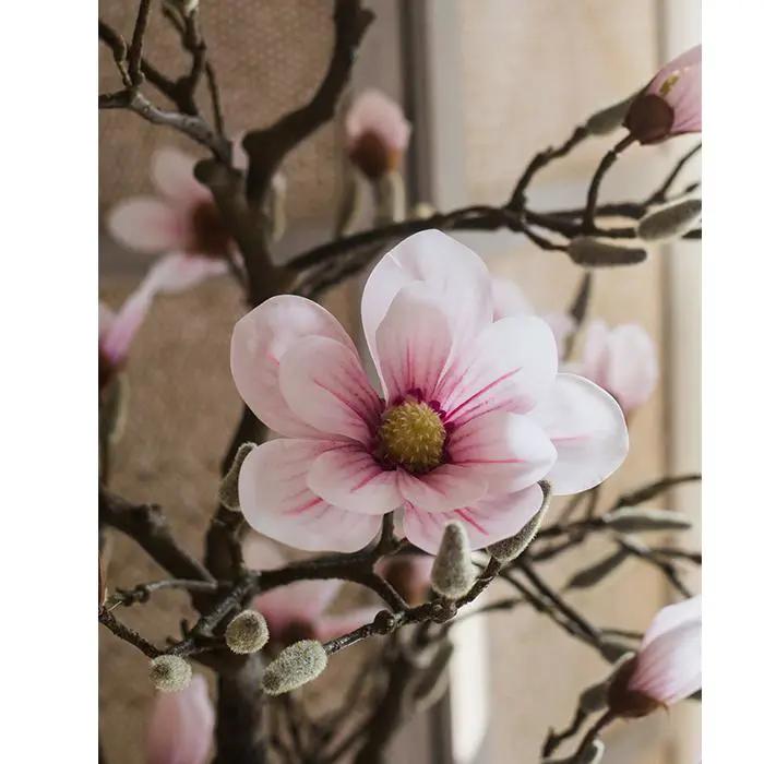 Artificial Silk Pink Magnolia Tree In Pot by RusticReach