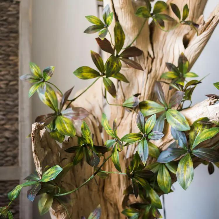 Artificial Plant Brown Green Large Leaf Vine 69" Long by RusticReach