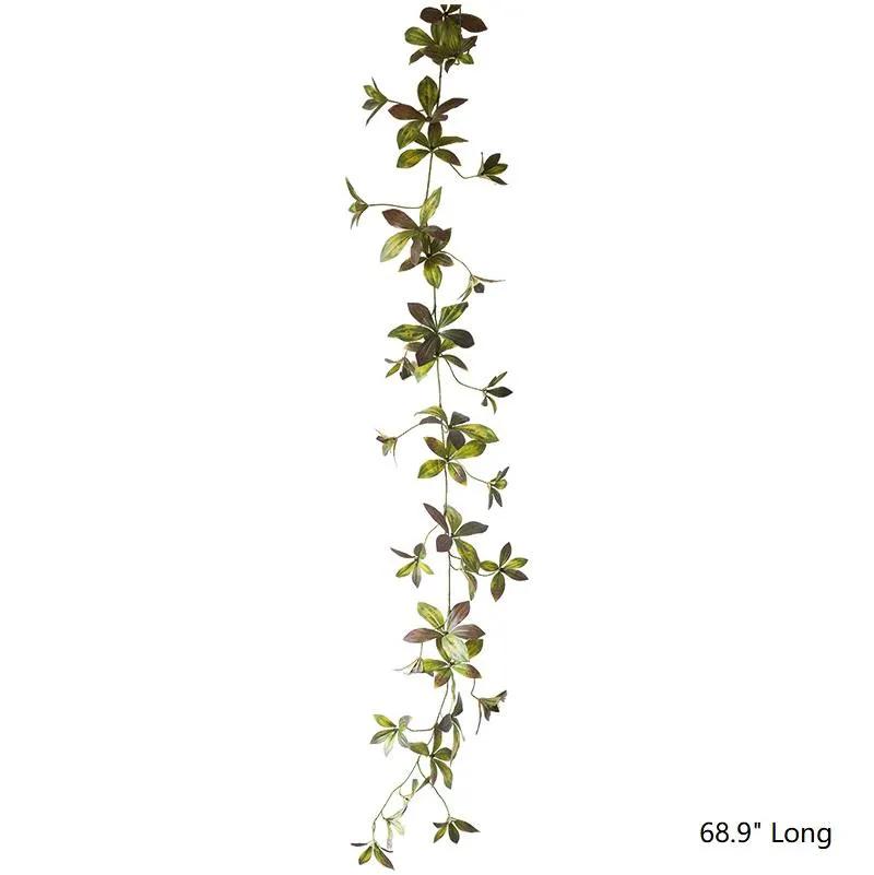 Artificial Plant Brown Green Large Leaf Vine 69" Long by RusticReach