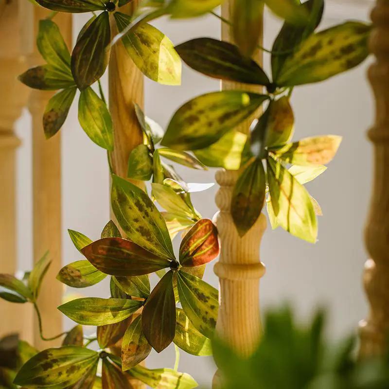 Artificial Plant Brown Green Large Leaf Vine 69" Long by RusticReach
