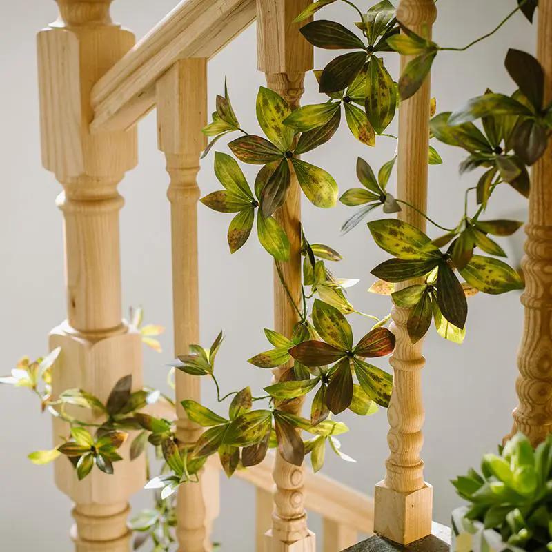 Artificial Plant Brown Green Large Leaf Vine 69" Long by RusticReach