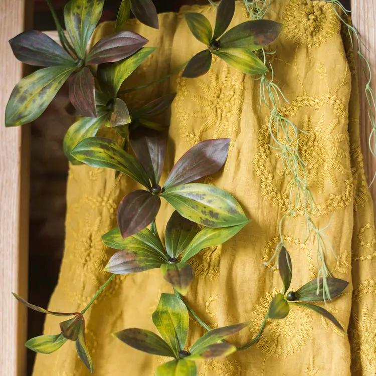 Artificial Plant Brown Green Large Leaf Vine 69" Long by RusticReach