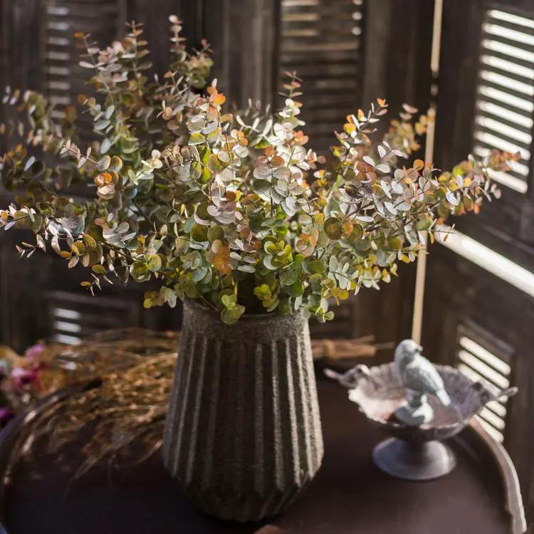 Artificial Faux Plant Eucalyptus Stem Autumn Green 26" Tall by RusticReach