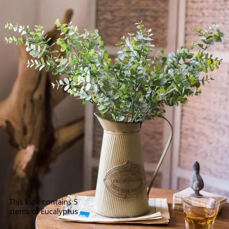 Artificial Faux Plant Eucalyptus Stem Green 26" Tall by RusticReach